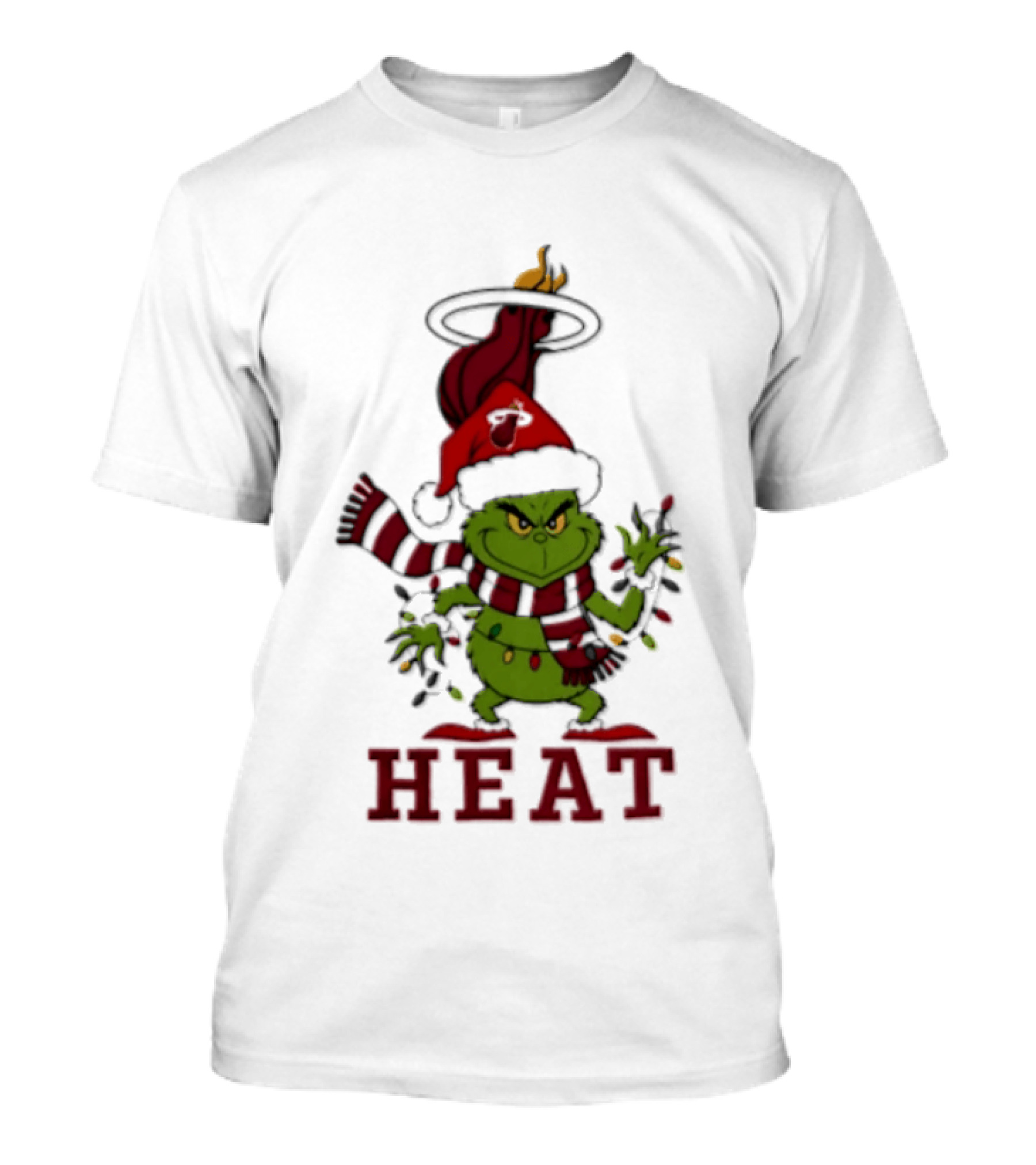 Grinch Miami Heat Christmas Lights 2026 T-Shirt