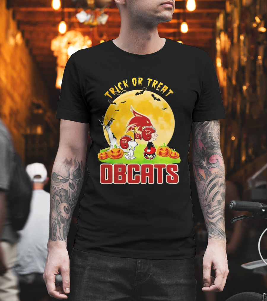 Texas State Bobcats Trick Or Treat Halloween Charlie Brown Snoopy T-Shirt