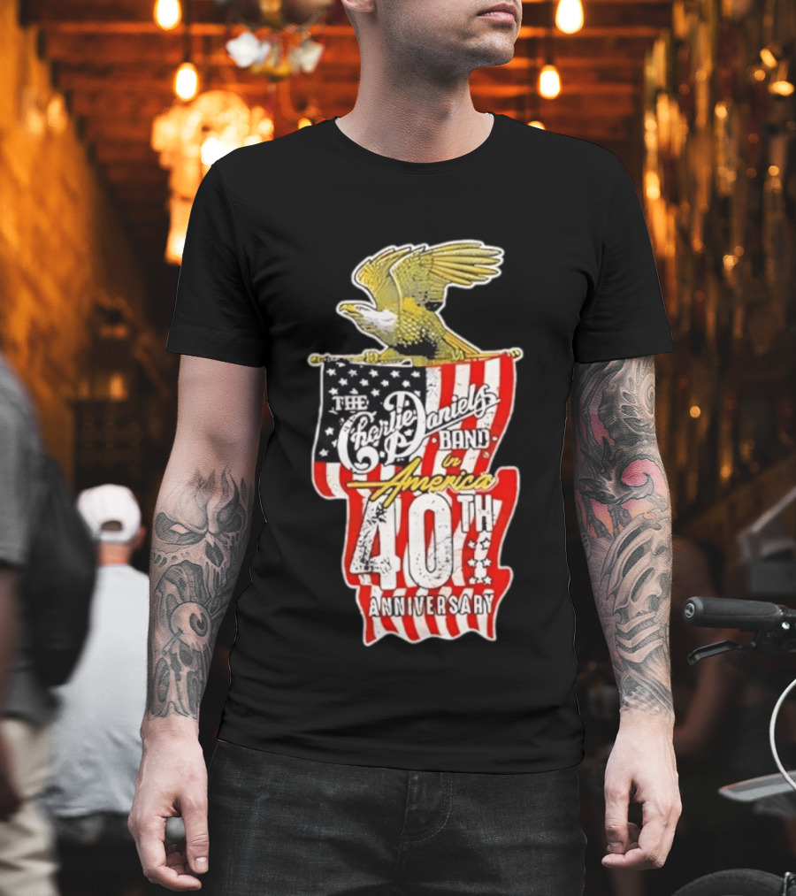 The Charlie Daniels Band In America 40th Anniversary Eagle And Stars Stripes T-Shirt
