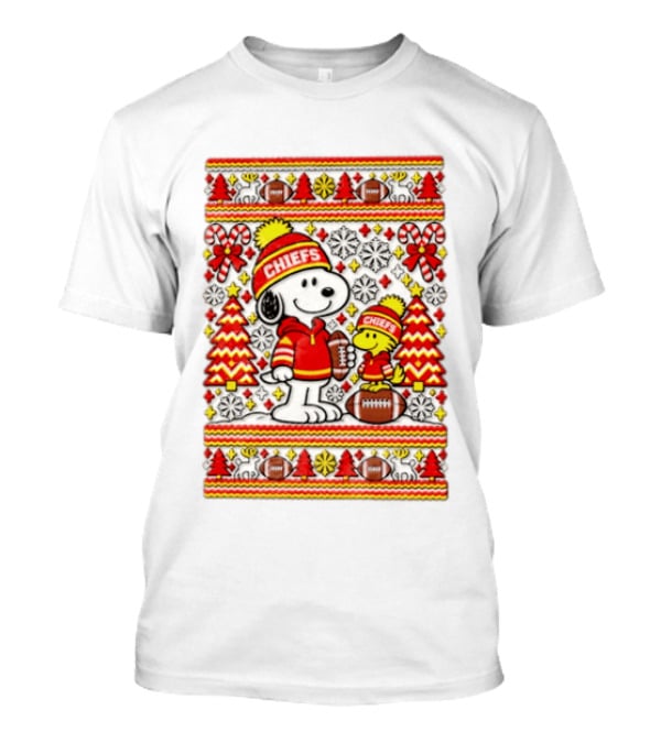 Kansas City Chiefs Snoopy Woodstock Christmas Football Sweater T-Shirt