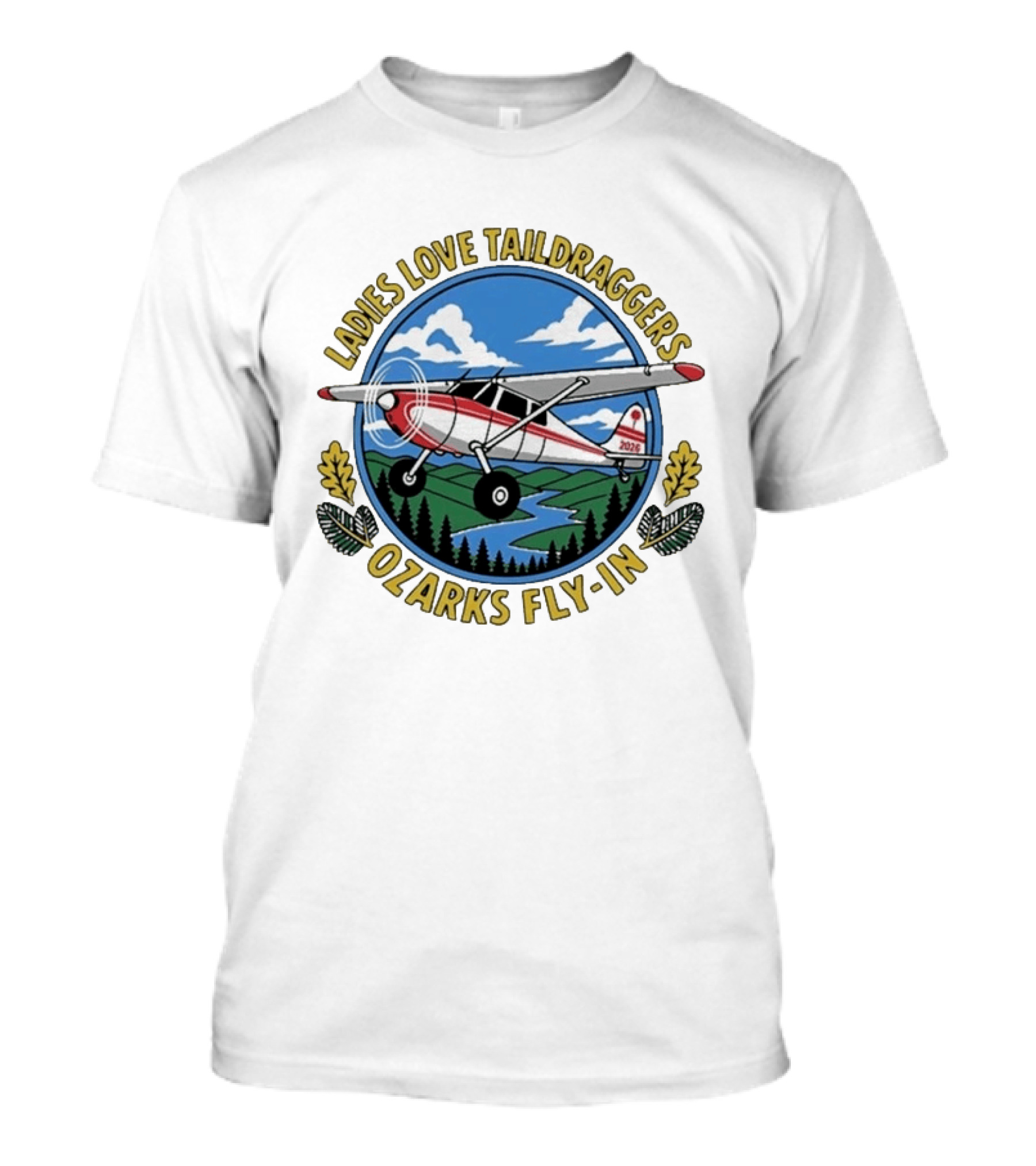 Ladies Love Taildraggers Ozarks Fly In 2026 Airplane T-Shirt