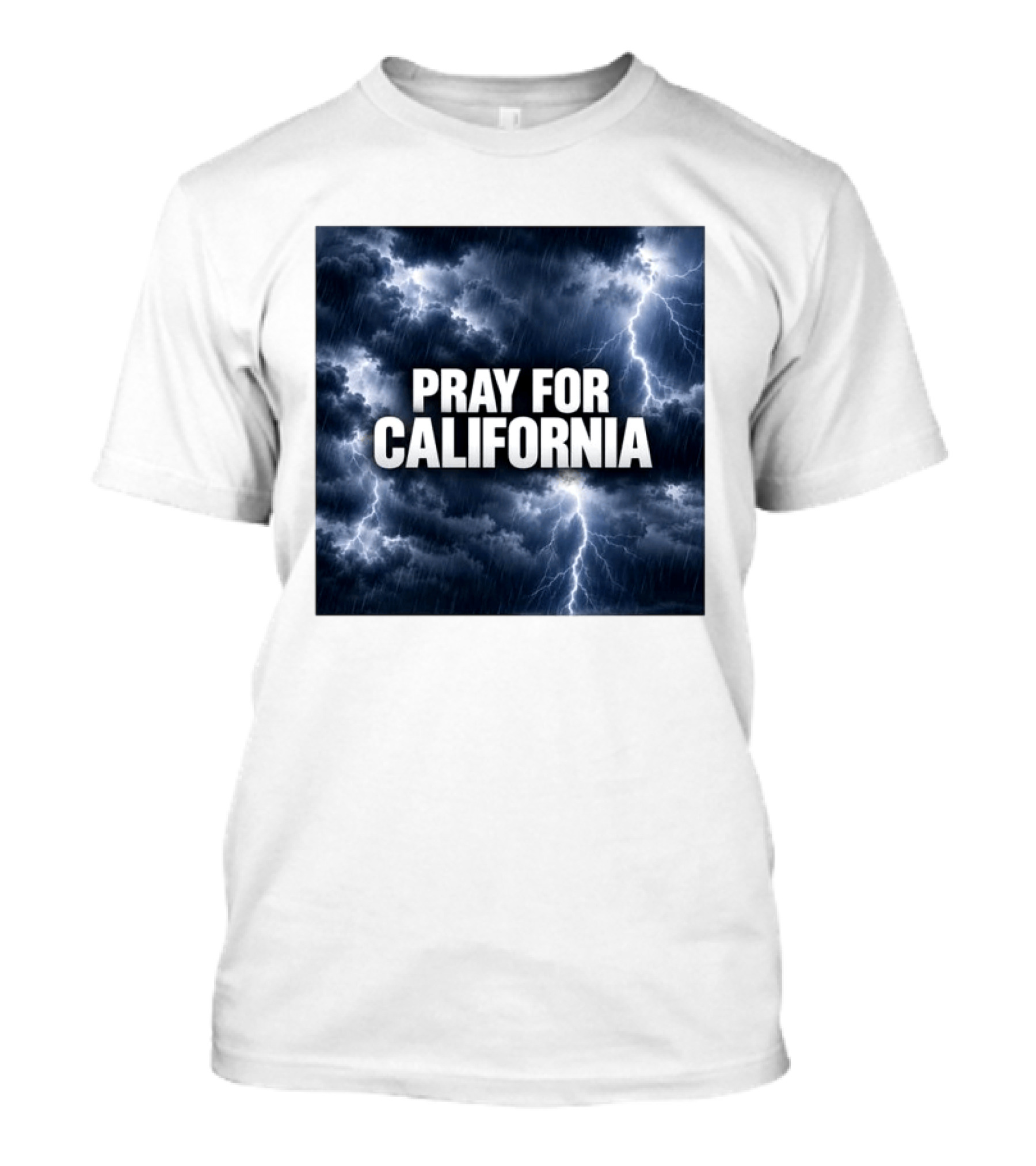 Pray For California Thunderstorm Clouds And Lightning T-Shirt