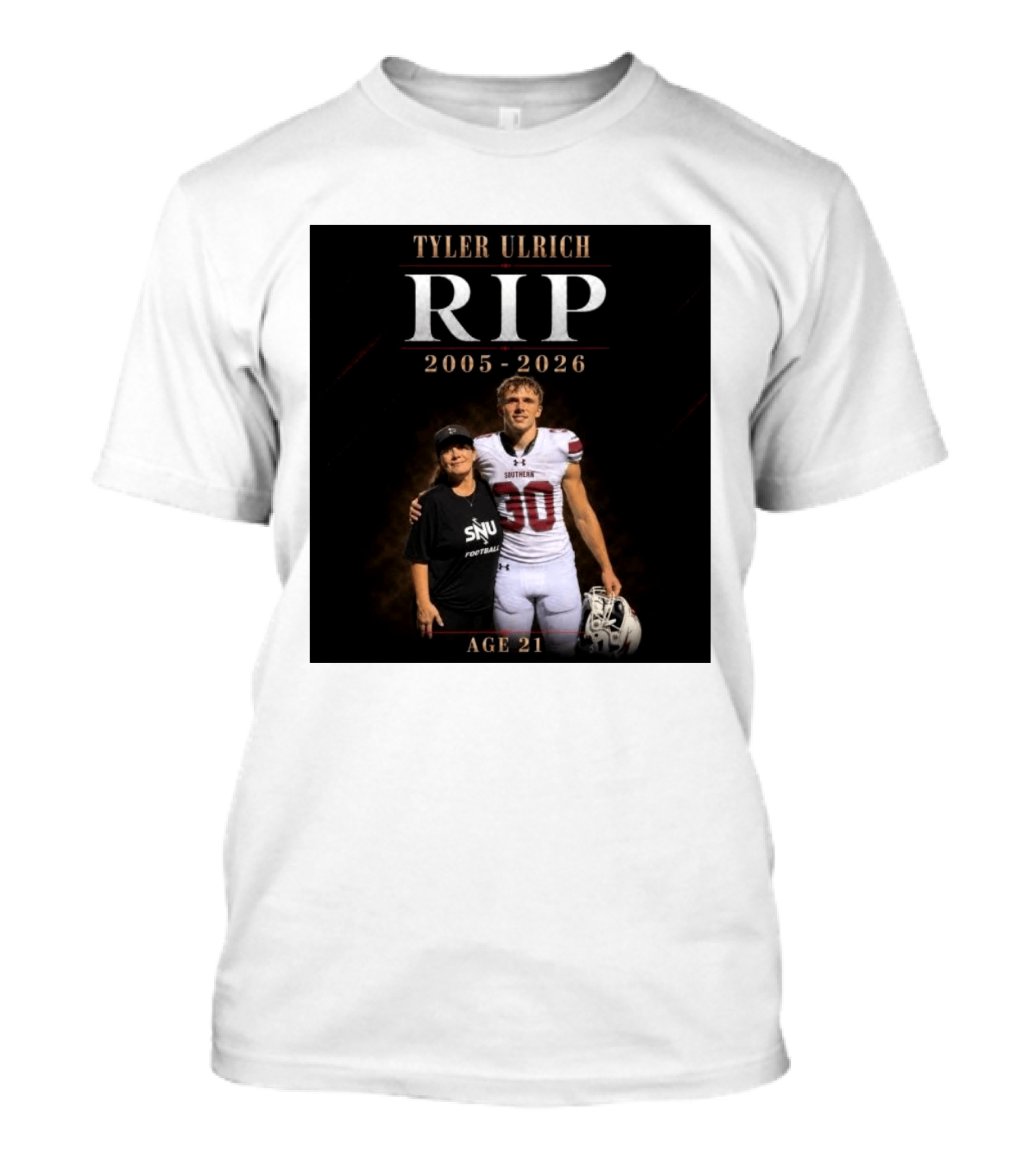 Tyler Ulrich RIP 2005 2026 Age 21 SNU Football T-Shirt
