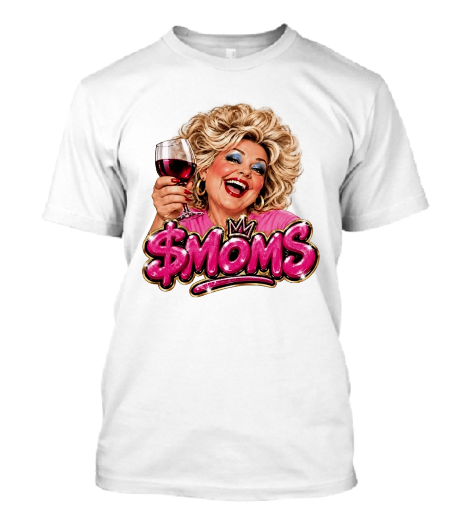 SMoms Wine Glass Fun Motherhood T-Shirt