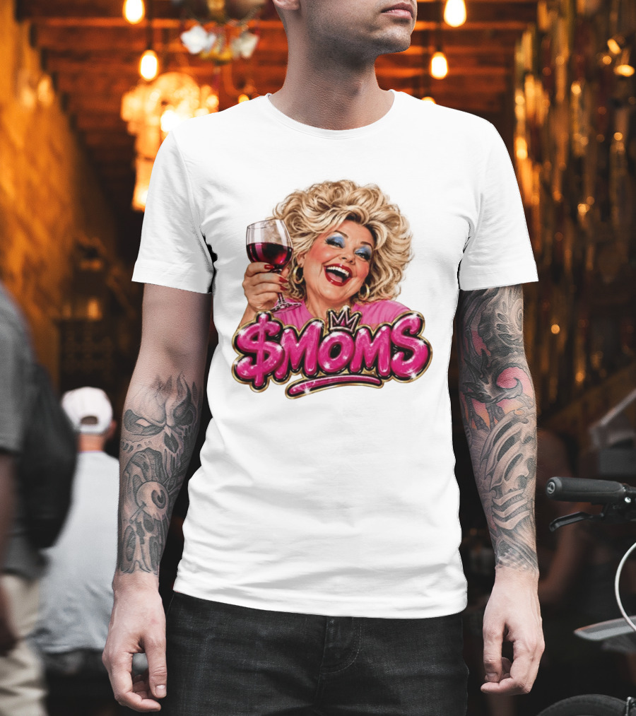 SMoms Wine Glass Fun Motherhood T-Shirt