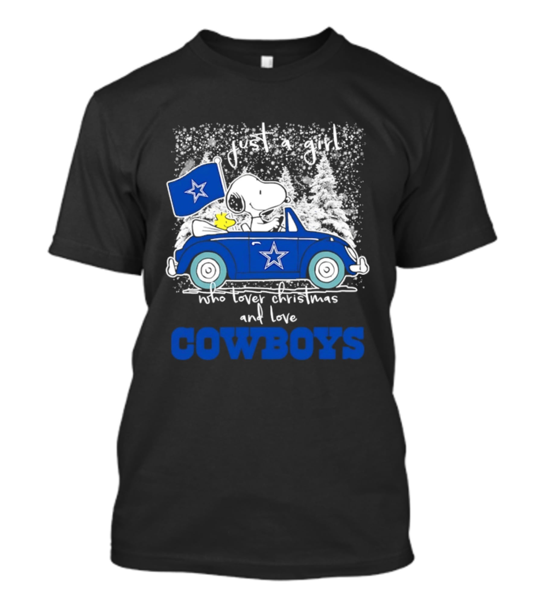 Snoopy And Woodstock Christmas Dallas Cowboys Fan T-Shirt