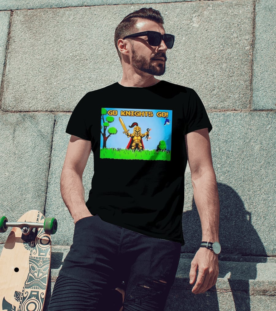Go Knights Go Pixel Knight 8 Bit Gaming T-Shirt
