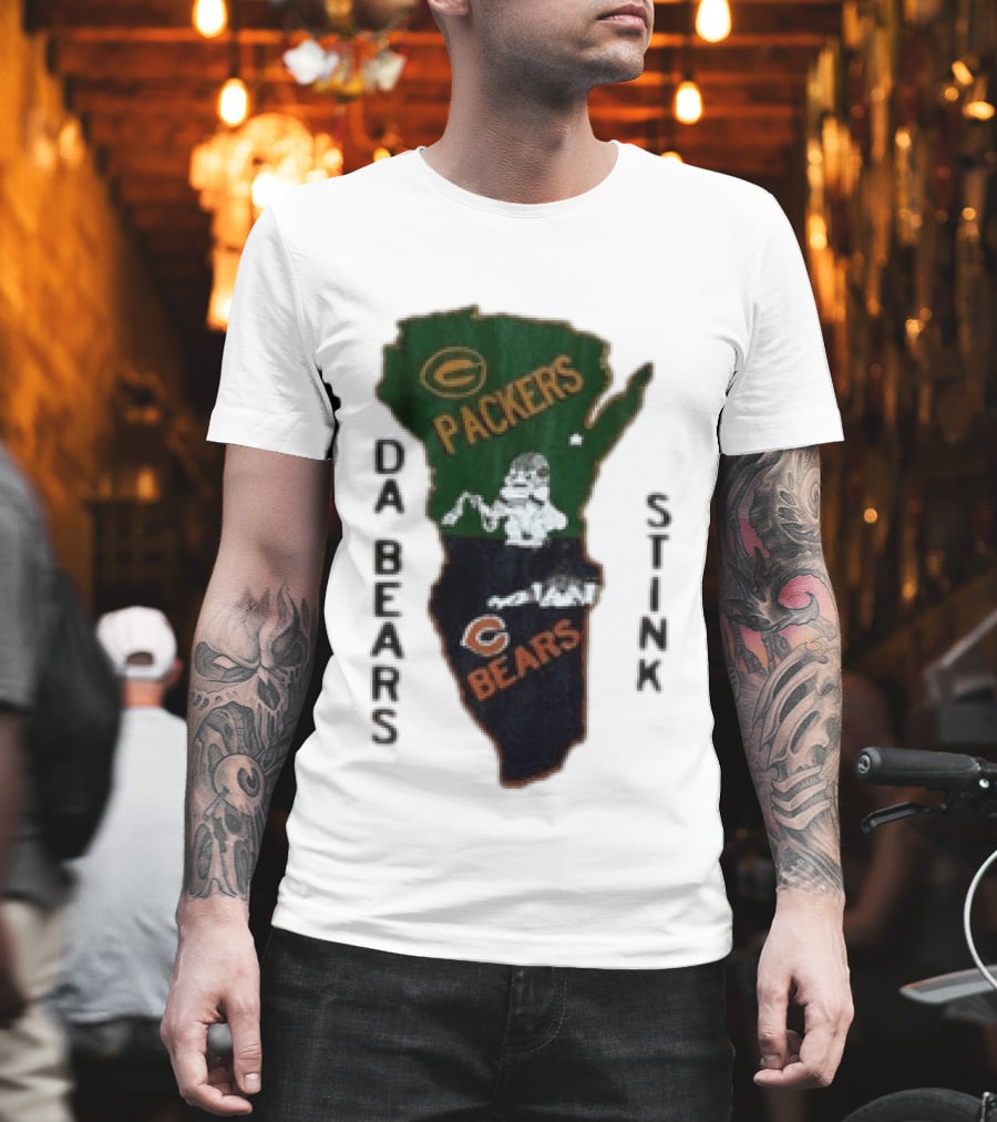 Green Bay Packers And Chicago Bears Da Bears Stink Rivalry T-Shirt