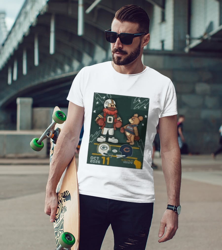 Green Bay Packers Vs Chicago Bears October 11 2026 Lambeau Field Game T-Shirt
