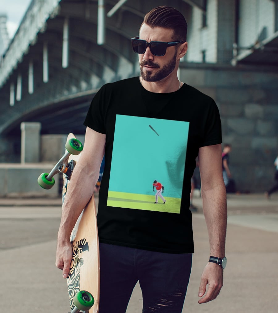 Minimalist Baseball Player Bat Flip Batter T-Shirt