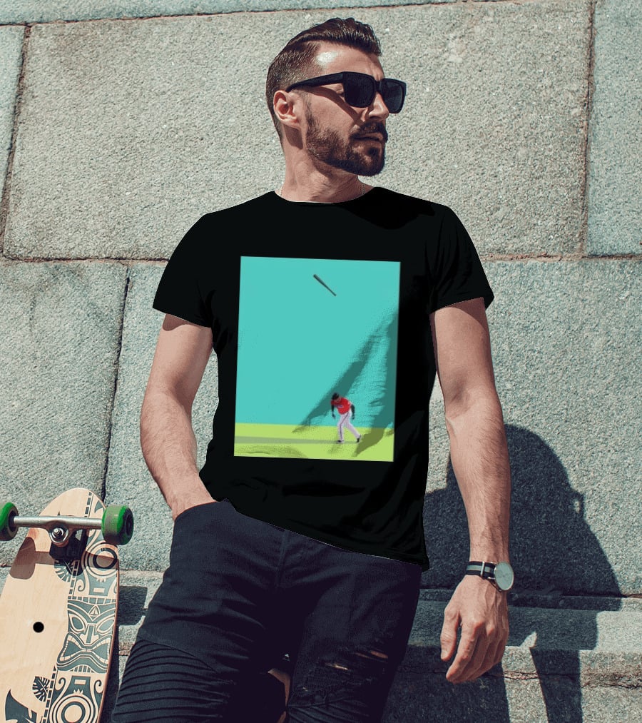 Minimalist Baseball Player Bat Flip Batter T-Shirt