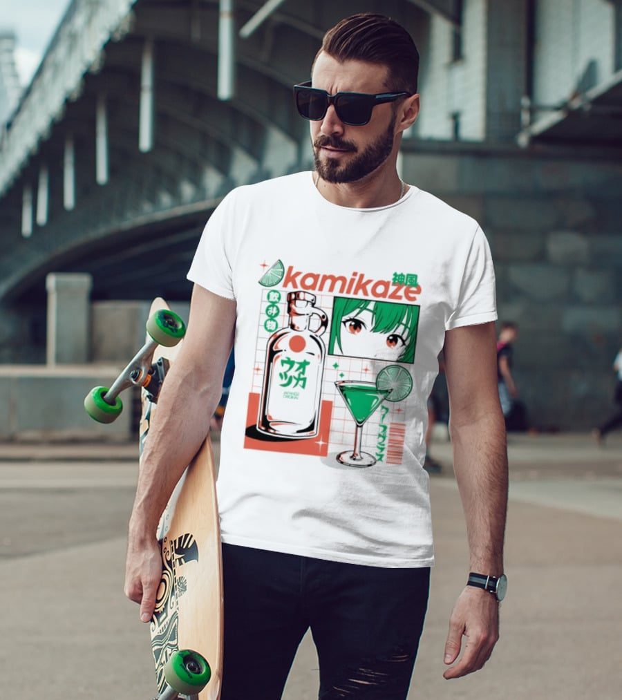 Kamikaze Japanese Original Cocktail Anime T-Shirt