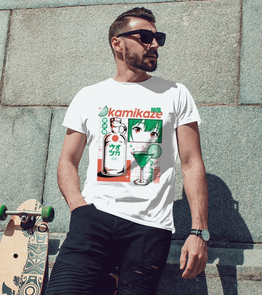 Kamikaze Japanese Original Cocktail Anime T-Shirt