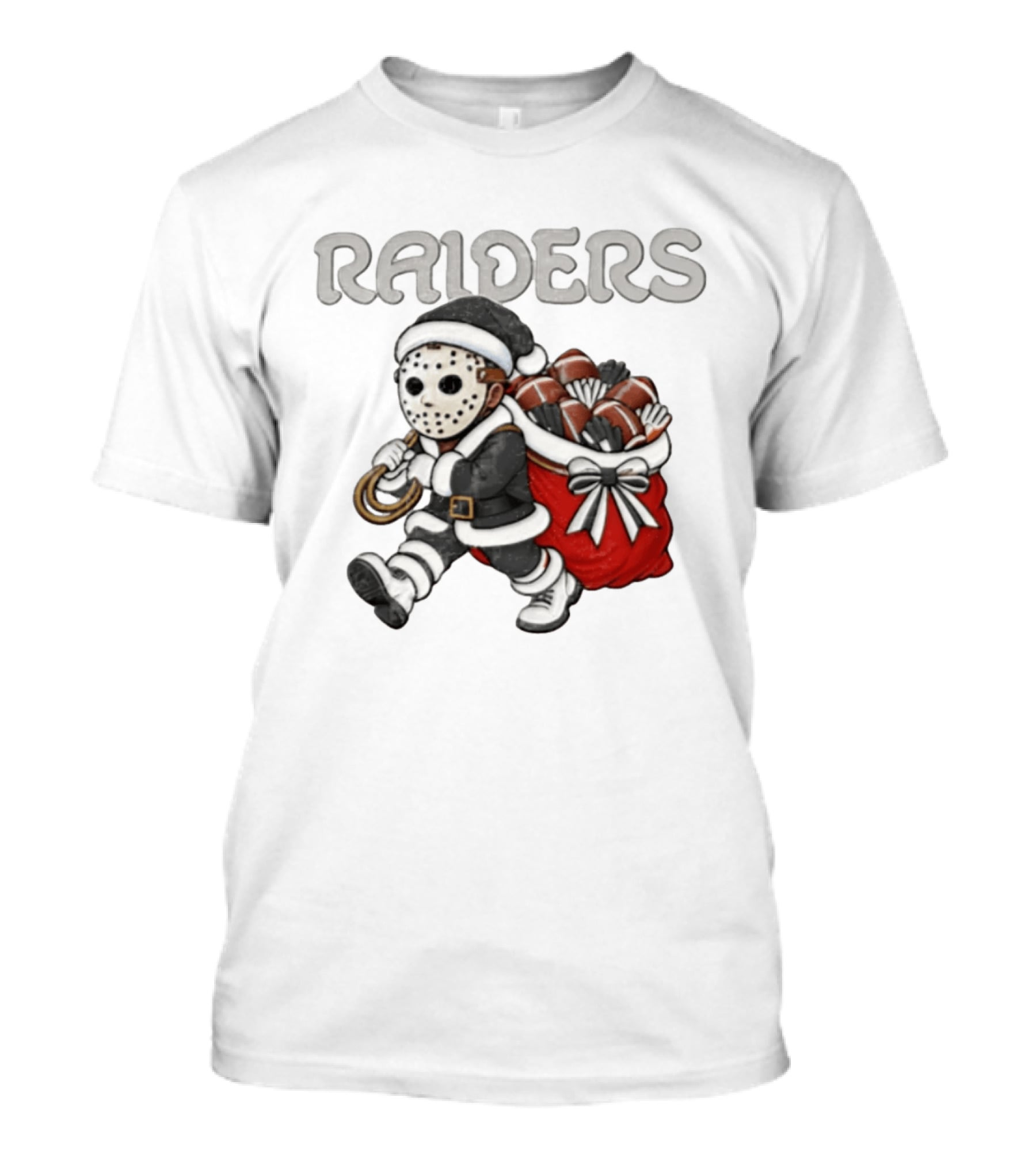 Las Vegas Silver Black Christmas Football Horror T-Shirt