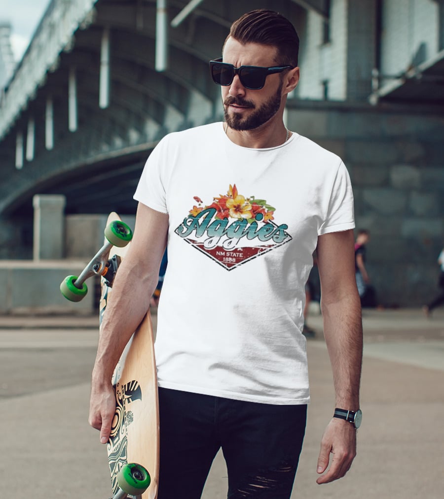 NM State Aggies 1888 Floral Distressed College Sports T-Shirt