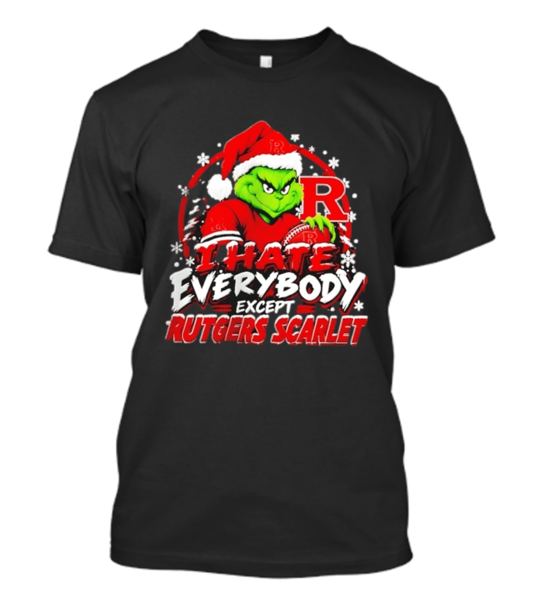 Rutgers Scarlet Knights Grinch I Hate Everybody Except Rutgers Scarlet Christmas 2026 T-Shirt