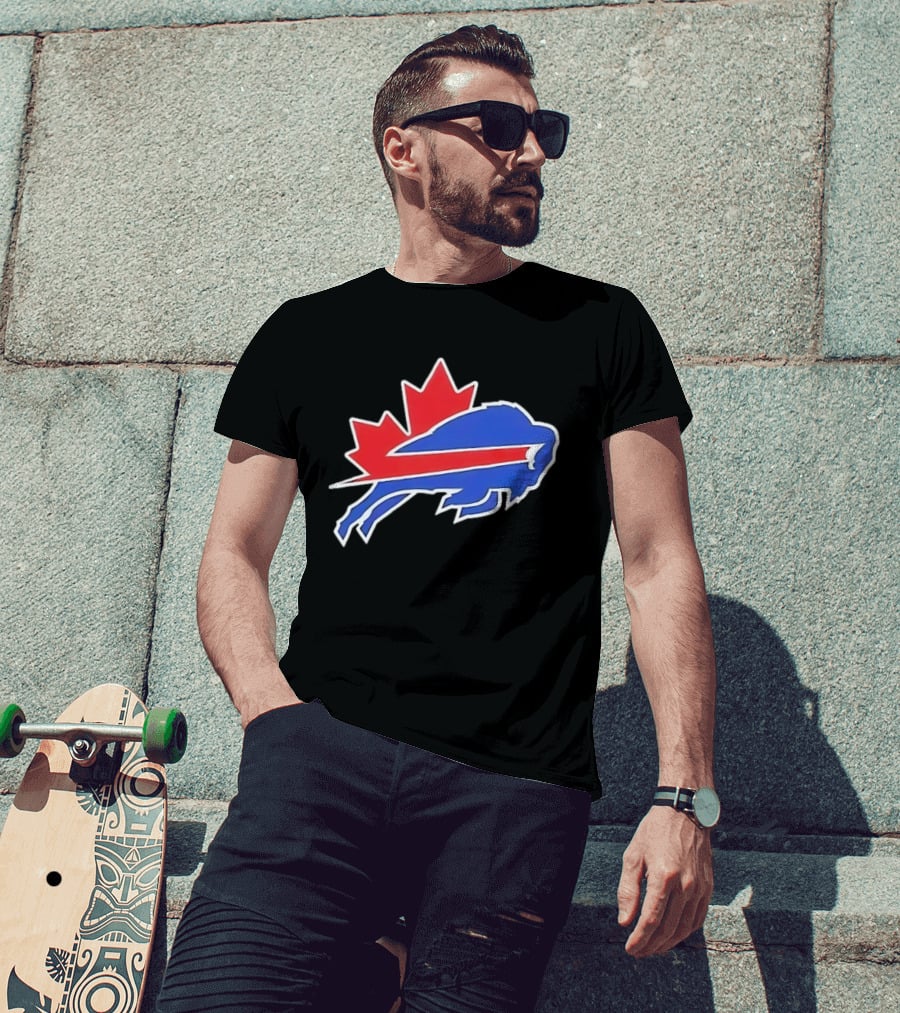 Buffalo Bills Maple Leaf Blue Red Buffalo T-Shirt
