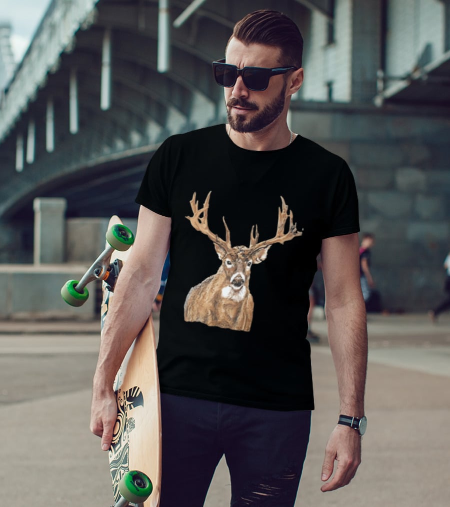Simply Southern Large Buck Deer Head Drawing T-Shirt