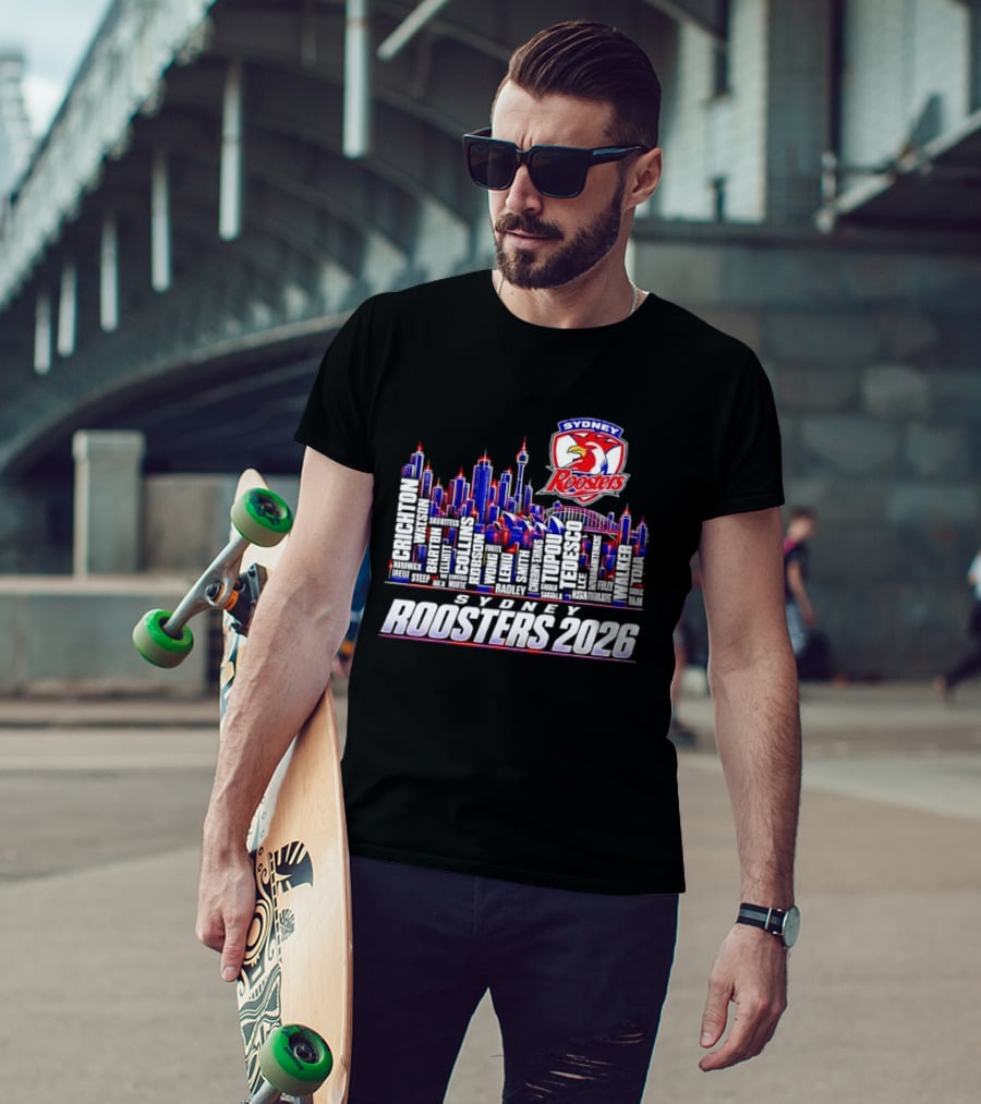 Sydney Roosters 2026 Skyline Roster Team T-Shirt