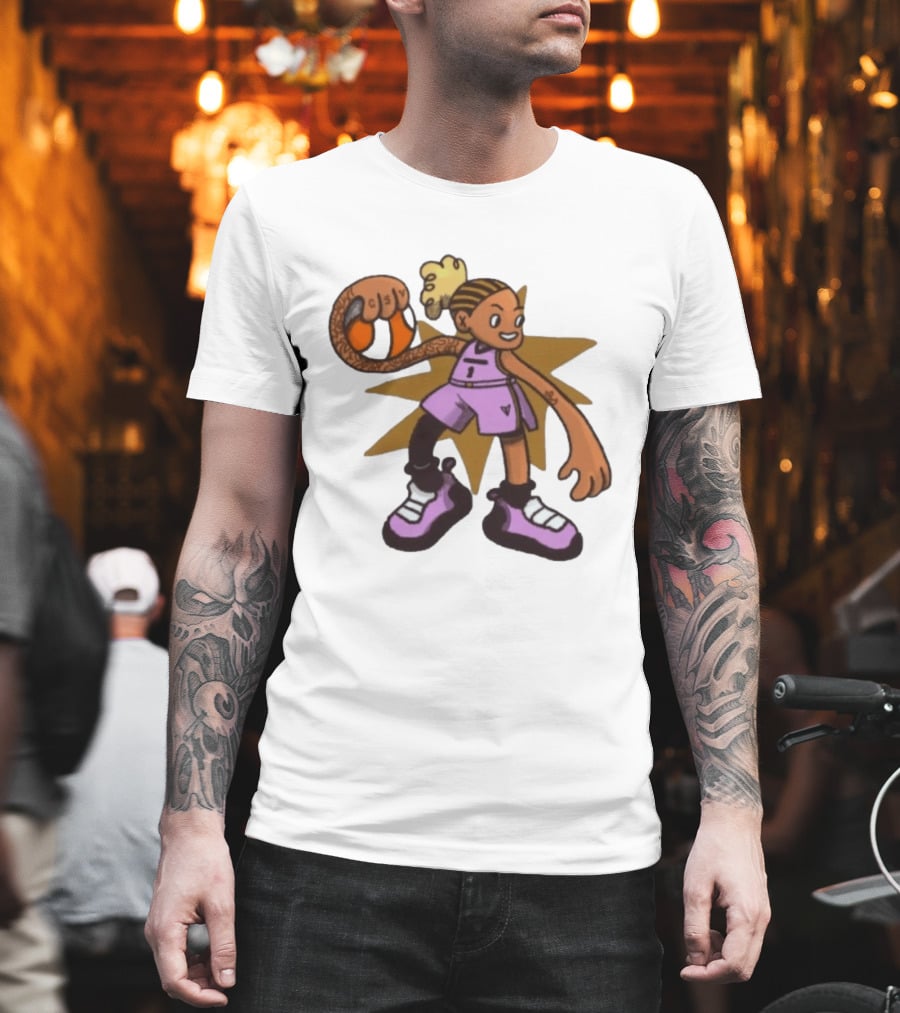 Gabby Golden State Valkyries No 1 CSV Cartoon Character With Basketball T-Shirt