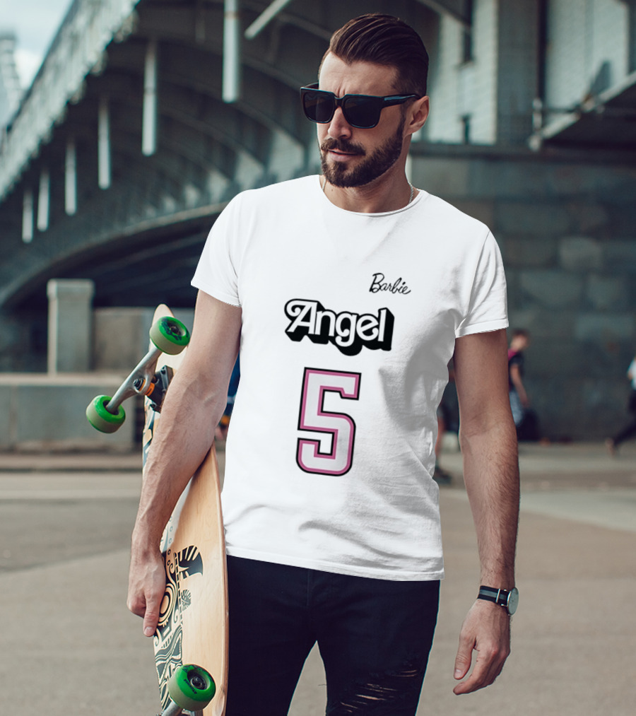 Barbie Angel 5 Pink Jersey T-Shirt