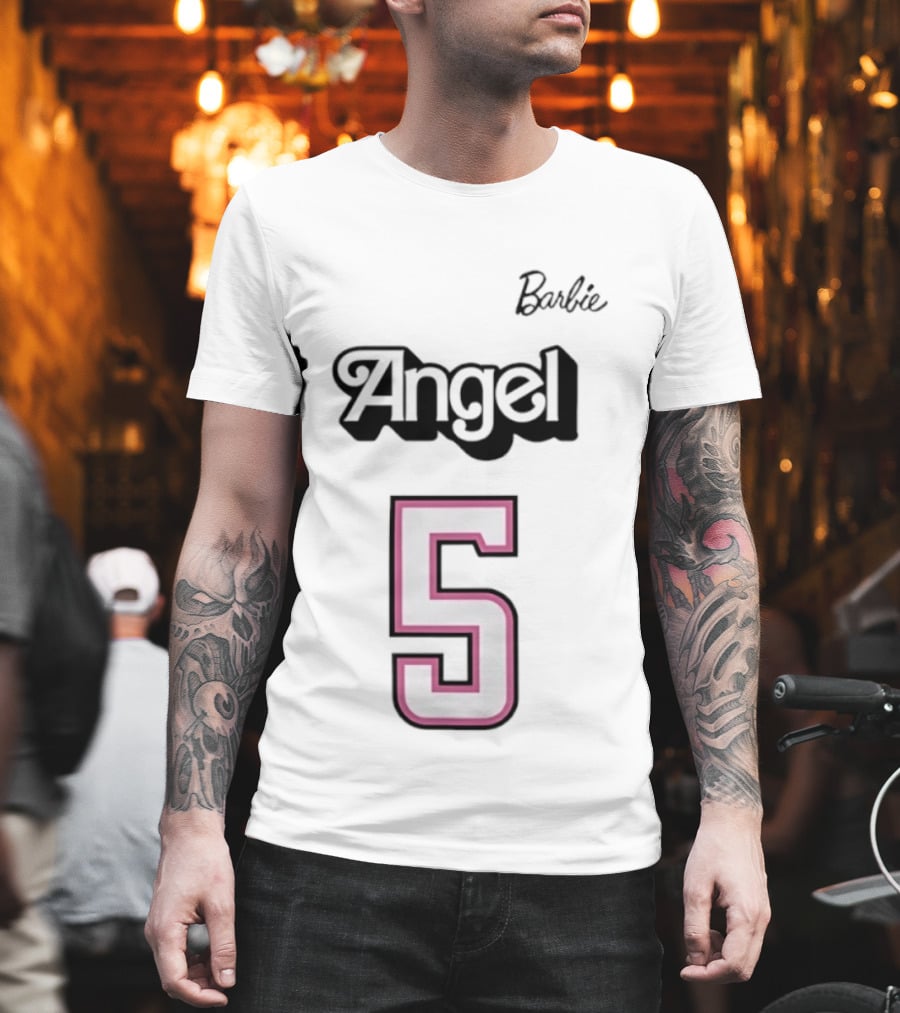 Barbie Angel 5 Pink Jersey T-Shirt