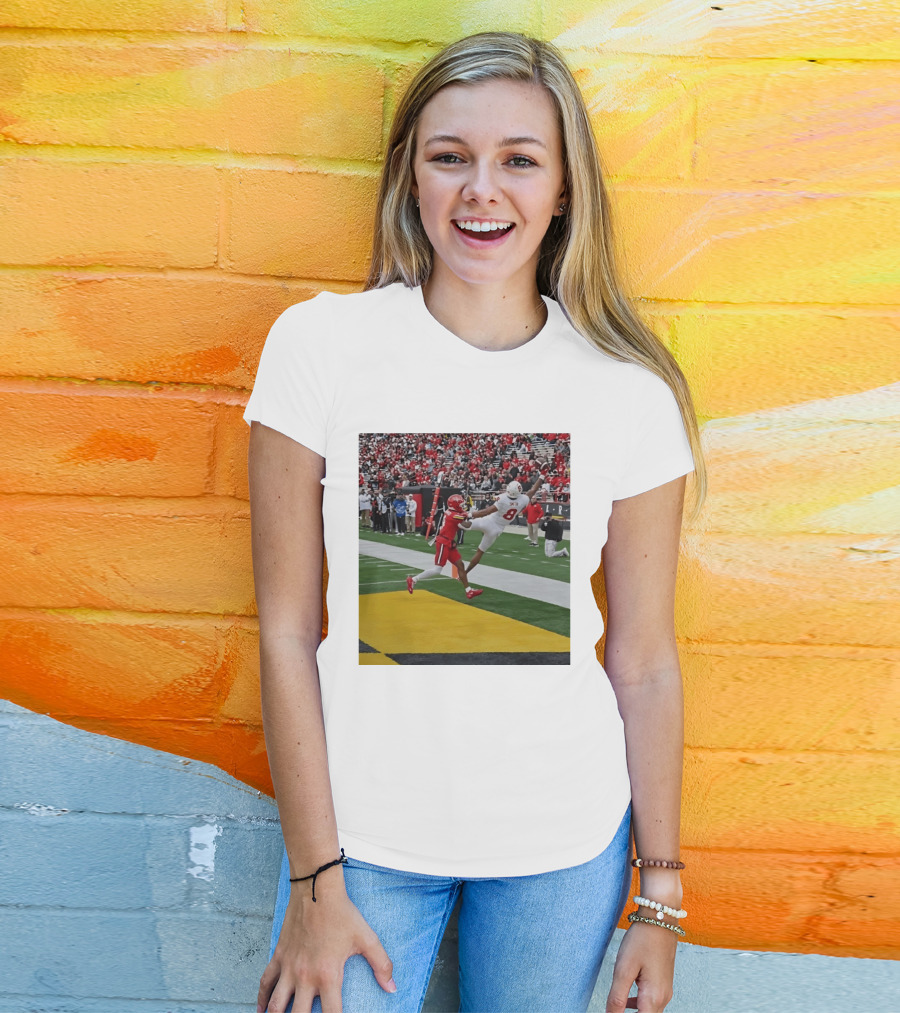 Smith Number 8 Stanford Cardinal Football Touchdown Catch Action T-Shirt