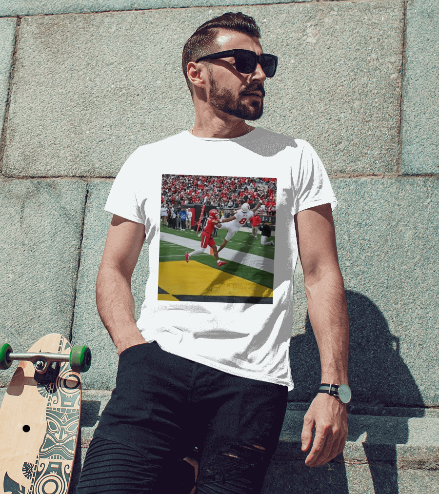 Smith Number 8 Stanford Cardinal Football Touchdown Catch Action T-Shirt