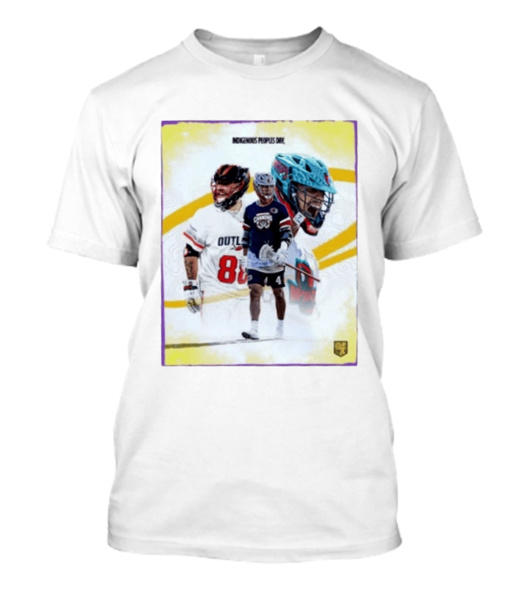 Indigenous Peoples Day PLL Lacrosse Cannons Outlaws Player Collage T-Shirt