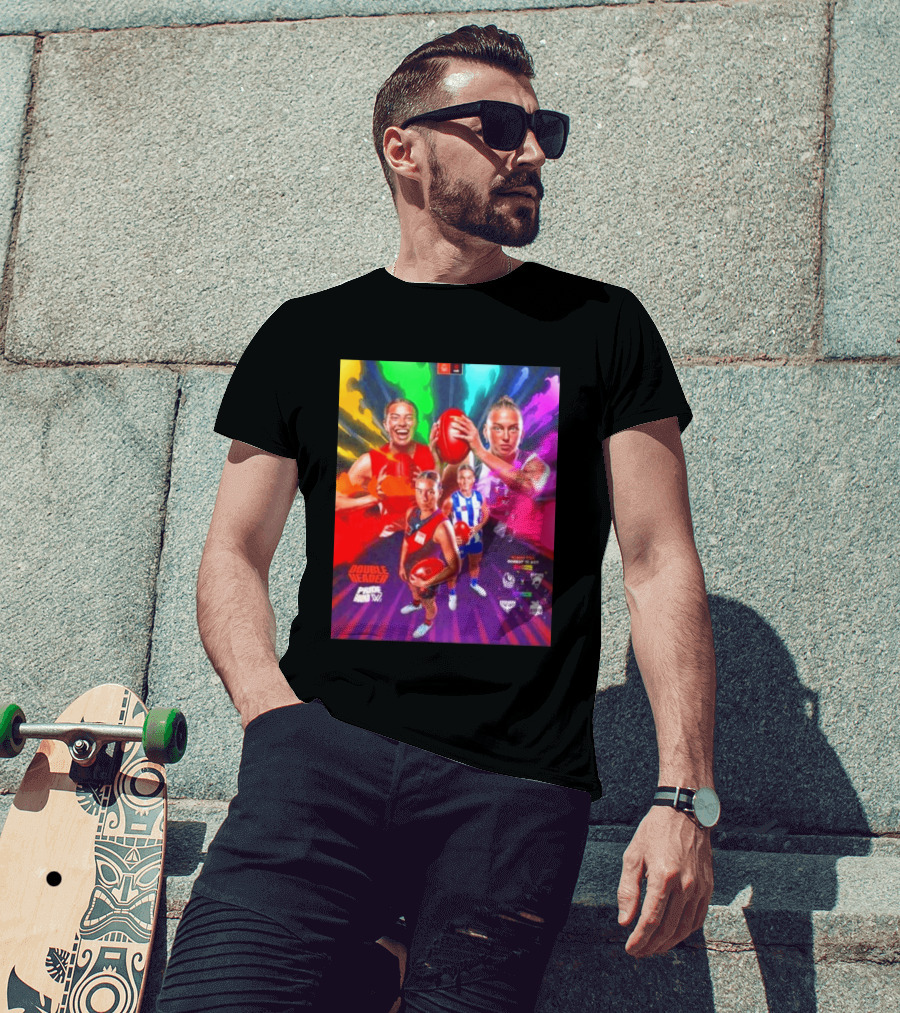 Double Header AFLW Pride Round Sydney Essendon North Windy Hill T-Shirt