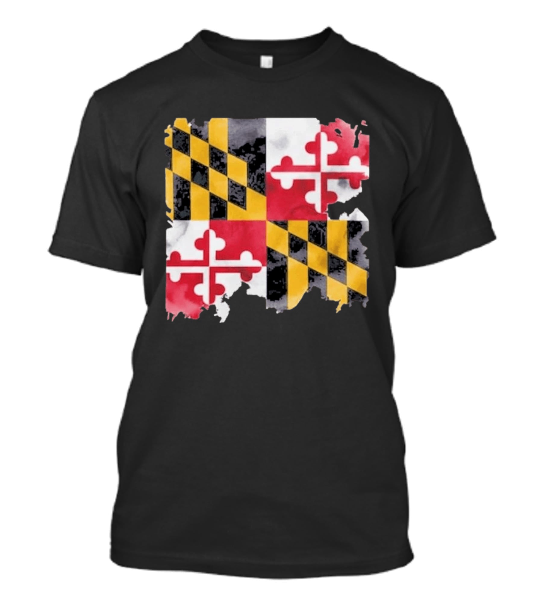 Maryland Distressed Flag Casual Summer Look T-Shirt