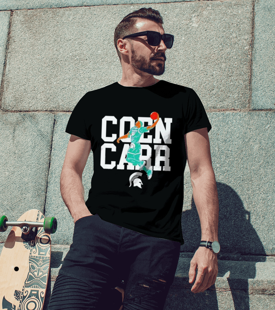 Coen Carr Michigan State Basketball Dunking Spartan T-Shirt