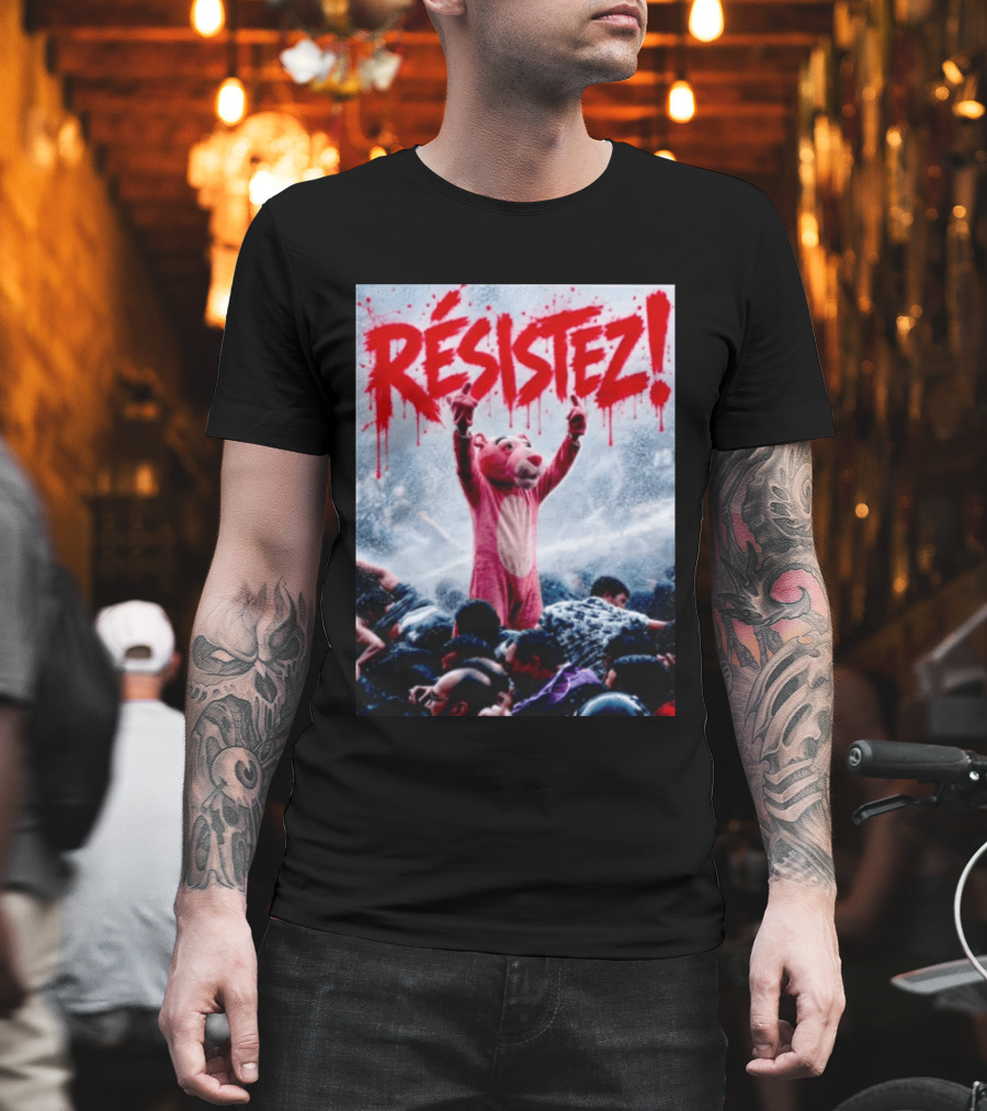 Résistez Paris Protest Panther Pink Costume T-Shirt