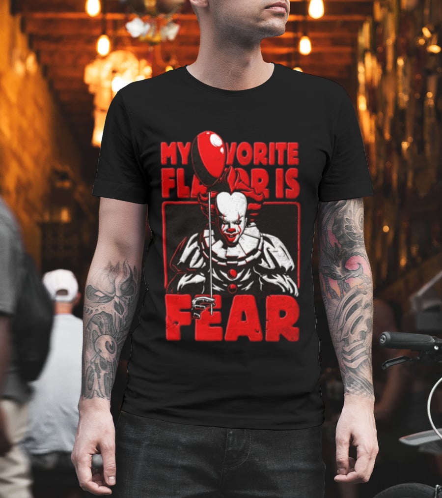 Pennywise IT Horror My Favorite Flavor Is Fear The Clown T-Shirt