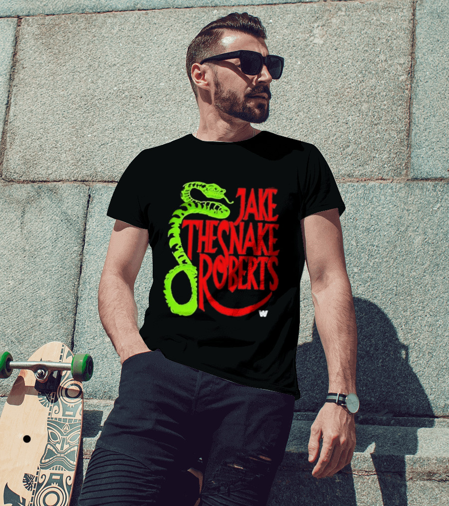 Jake The Snake Roberts WWE Retro 80s Neon T-Shirt