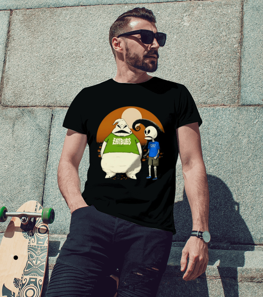 Oogie Boogie Eat Bugs Spooky Metal Skeleton T-Shirt