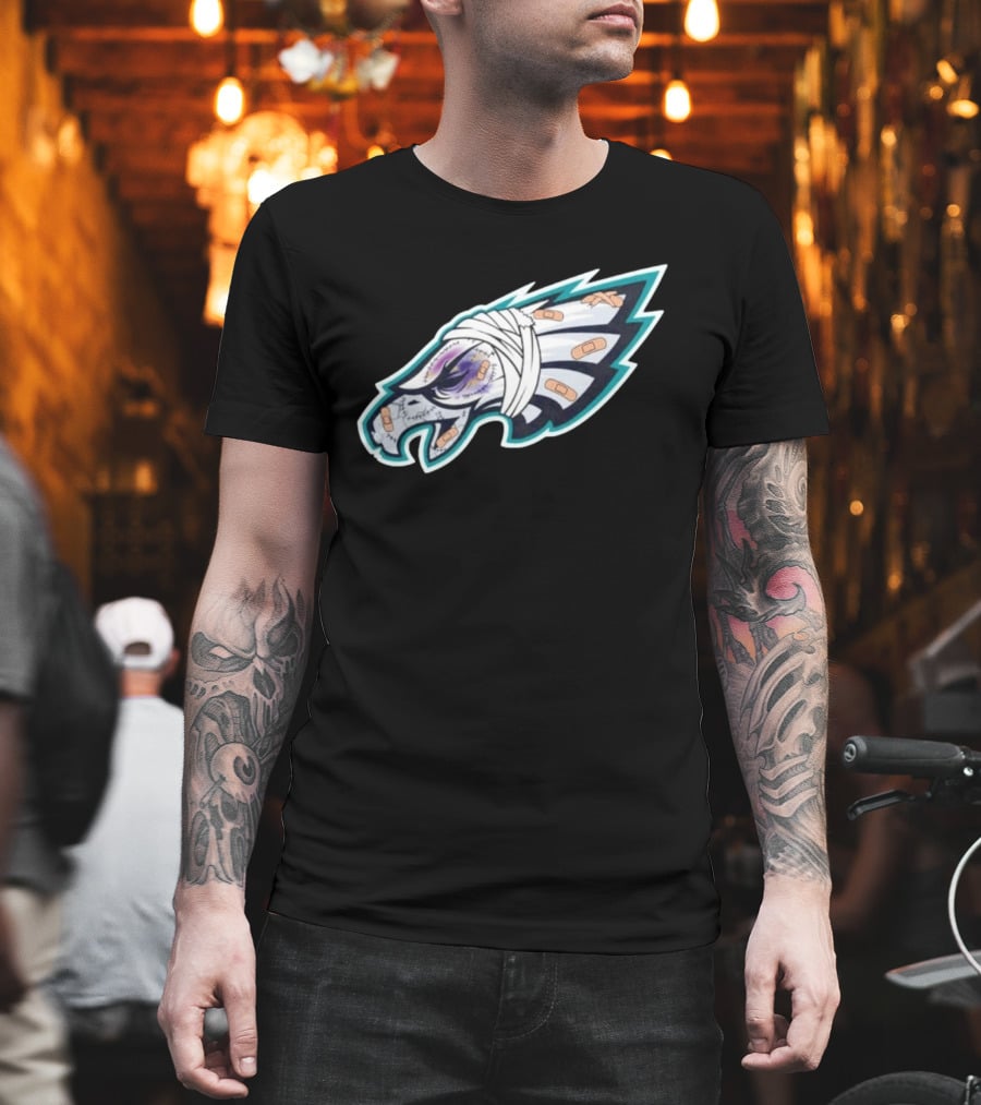 Philadelphia Eagles Injured Bandaged Logo Sports Humor T-Shirt