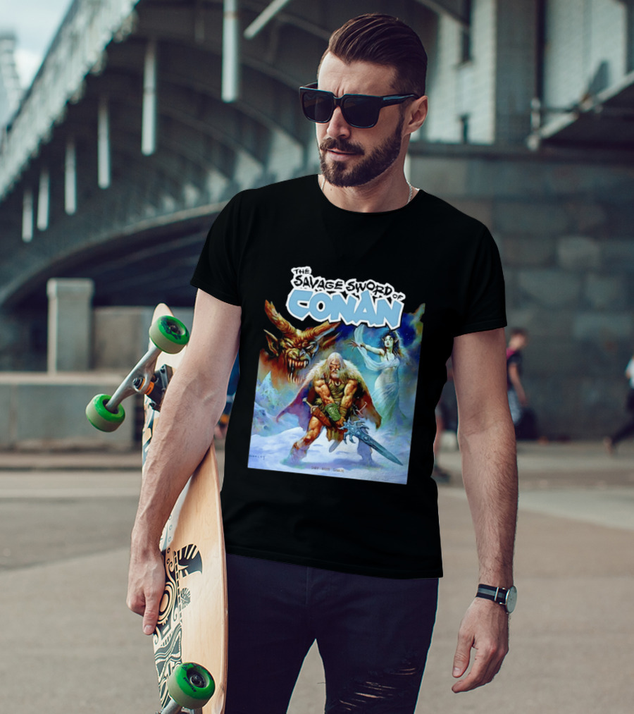Savage Sword Of Conan Featuring Sharp Arcudi Carvalho Fantasy T-Shirt