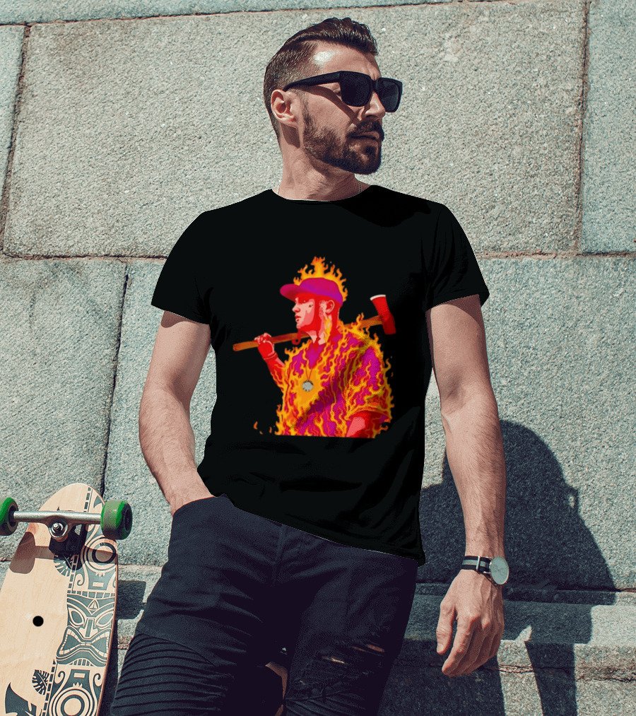 Trippie Redd Flaming Axe Fiery Rap T-Shirt