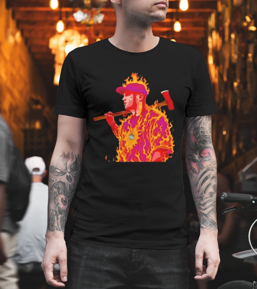 Trippie Redd Flaming Axe Fiery Rap T-Shirt