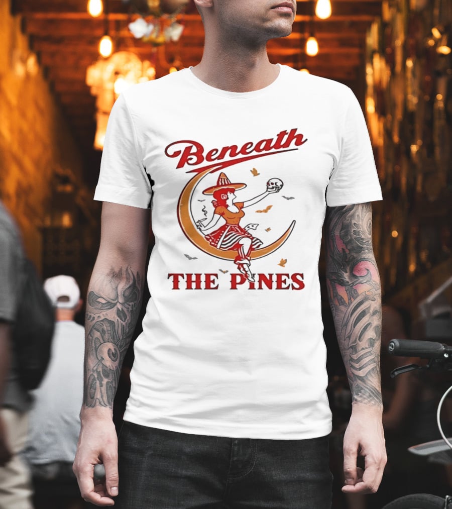Beneath The Pines Witch Moon Skull Gothic T-Shirt