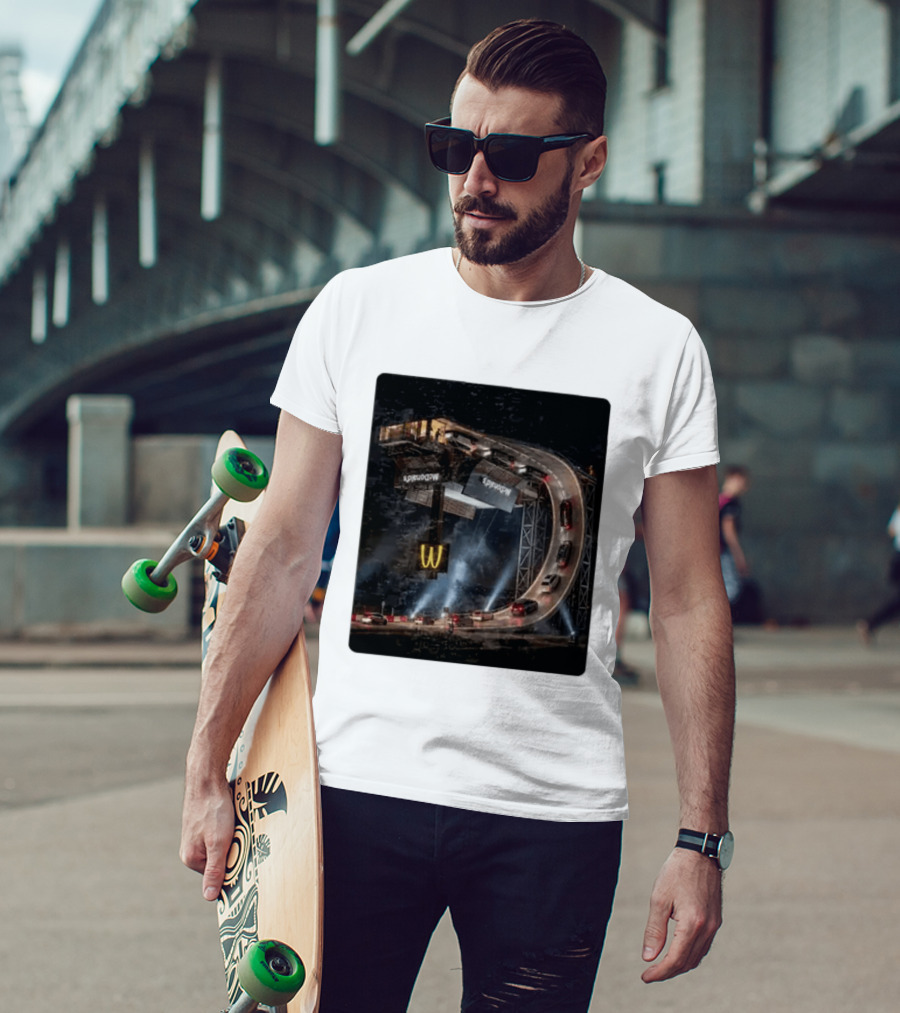 McDonald's Surreal Upside Down Drive Thru Concept Night Scene T-Shirt