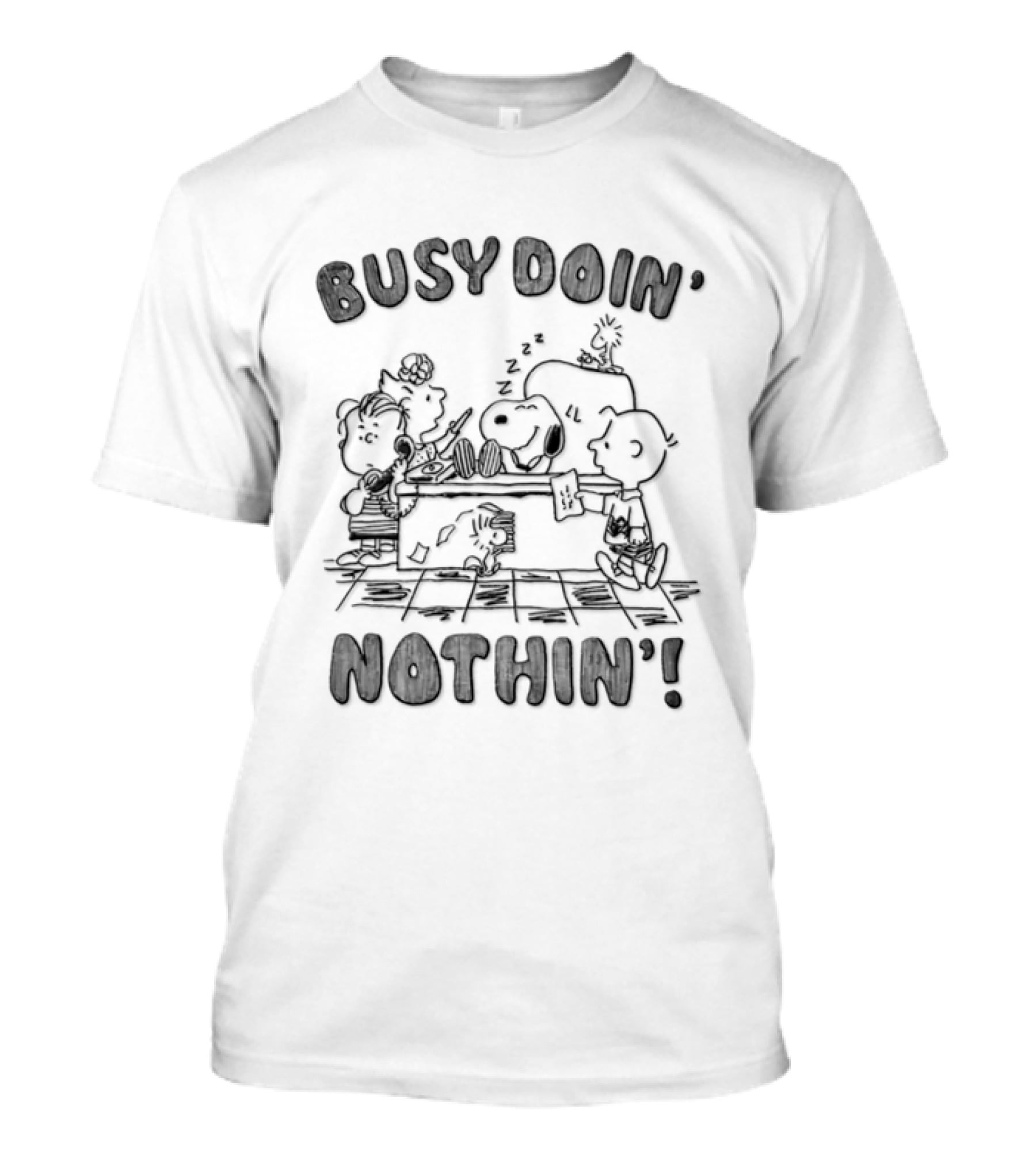 Busy Doin' Nothin' Peanuts Gang Snoopy Charlie Brown T-Shirt