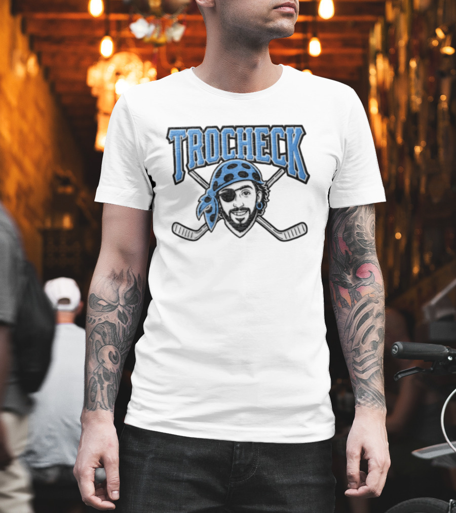 Trocheck Beard Pirate Crossed Hockey Sticks T-Shirt