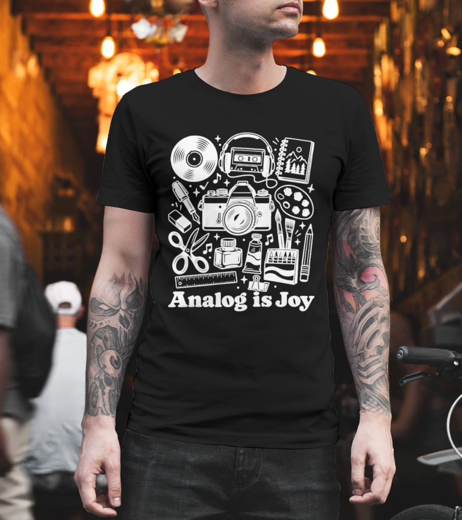 Analog Is Joy Camera Cassette Paint Creativity T-Shirt