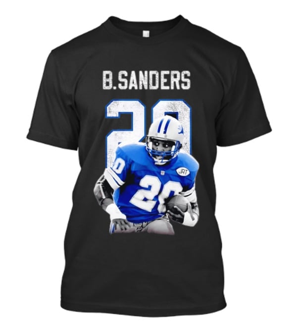 B Sanders 20 Detroit Lions Blue Football Jersey T-Shirt