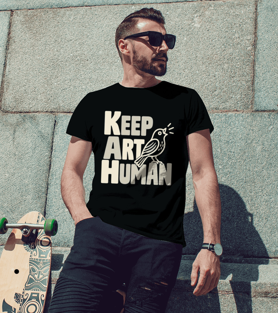 Keep Art Human Bird T-Shirt