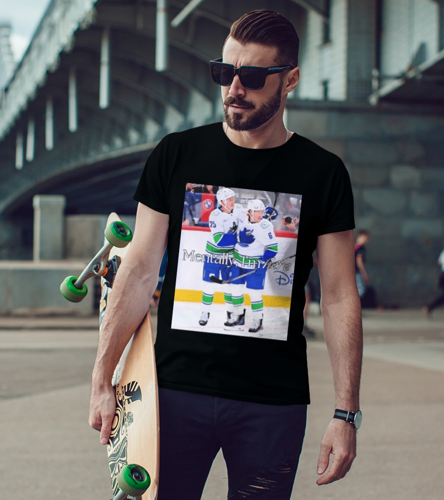 Elias Pettersson Brock Boeser Mentally I'm Here Hockey Disney T-Shirt