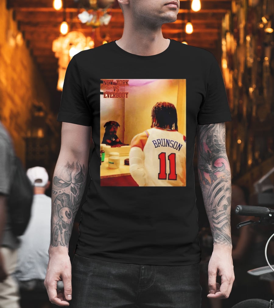 Jalen Brunson 11 New York Knicks Vs Everybody Basketball Mirror Moment T-Shirt