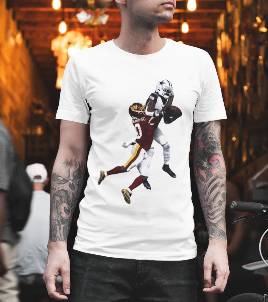 Benjamin St Juste Washington Commanders Defensive Play NFL Action T-Shirt